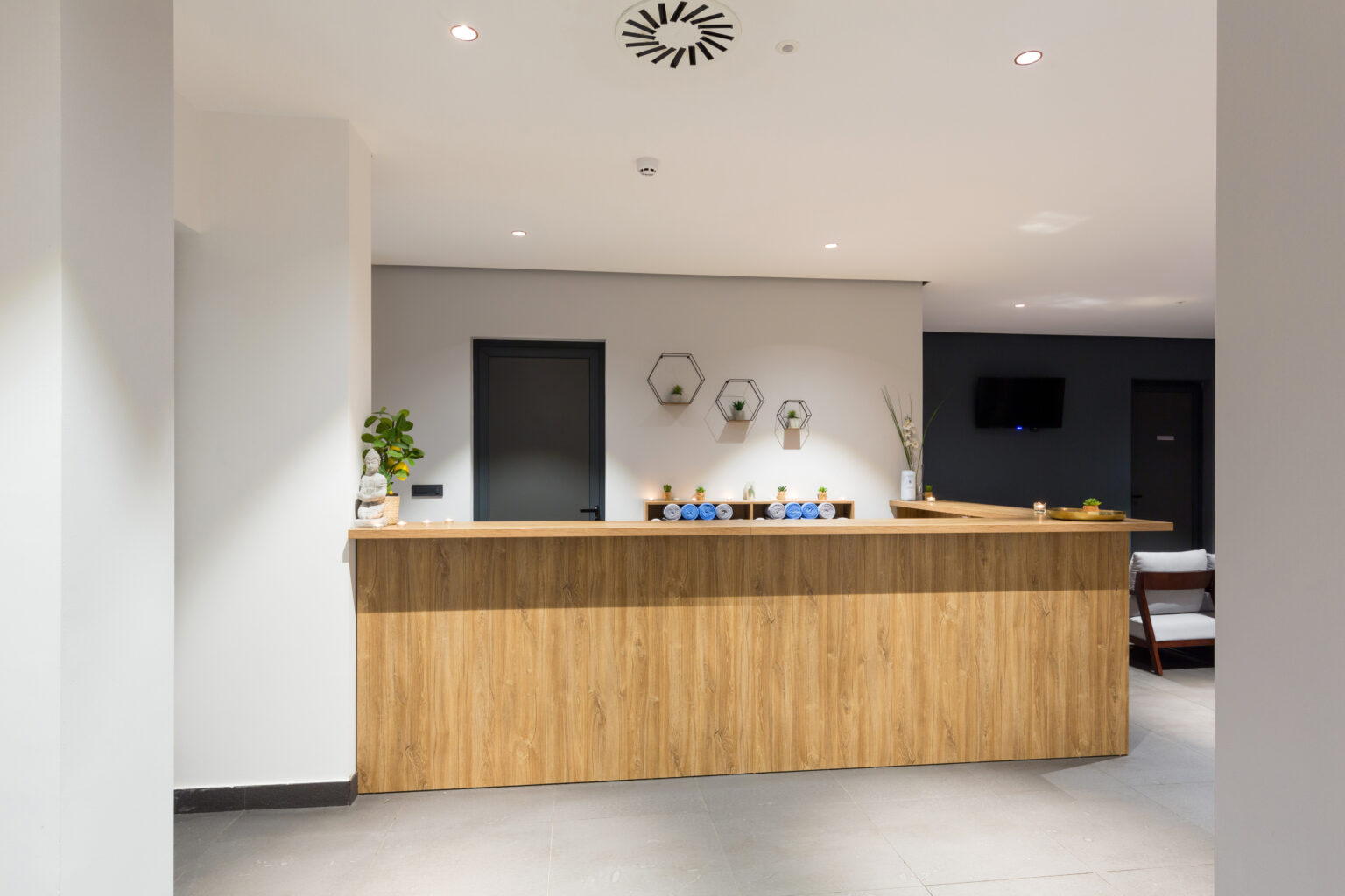 Interior of a waiting room in a beauty salon